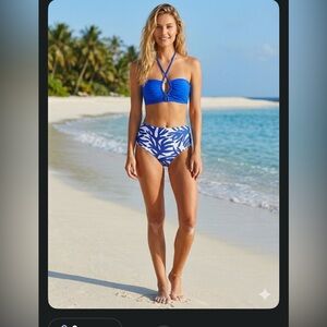 Shade & Shore Vibrant Blue and White Bikini